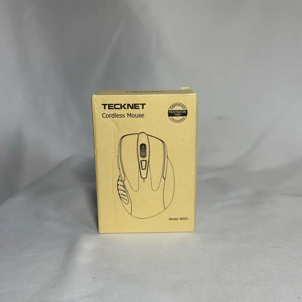 TECKNET M003 Cordless Optical Mouse Purple Ergonomic USB Receiver
